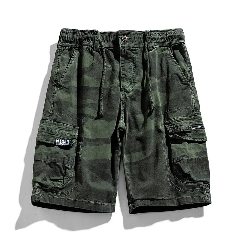 Summer Men Camouflage Cotton Cargo Shorts Mens Fashion Multi-pocket Casual Shorts Pants Outwear Breathable Joggers Shorts 260624