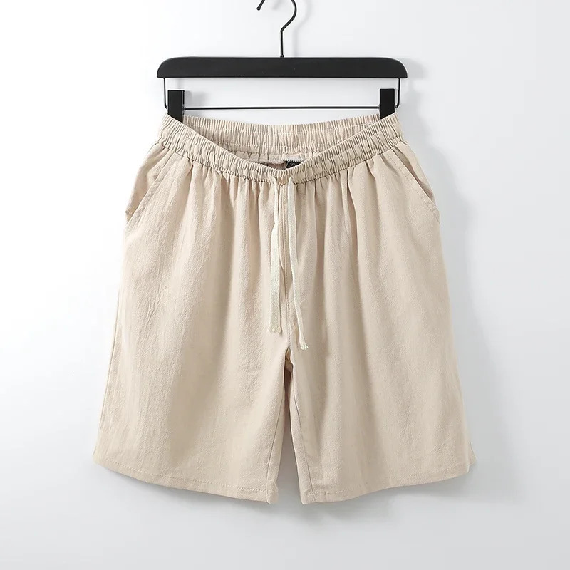 Summer Linen Shorts Men Big Tall Plus Size 6XL 7XL 8XL 9XL Elastic Waist Casual Flax Bermuda Male Beach Clothes 260624