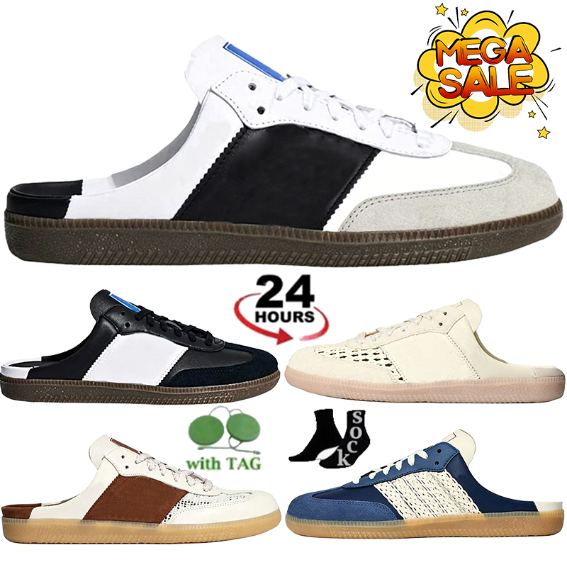 Designer Mule Slippers SambaMule Slides Sandals Blue Clear Sky Woven Cream White Black Night Indigo Mens Casual Sneakers Loafers Outdoor Womens Sand