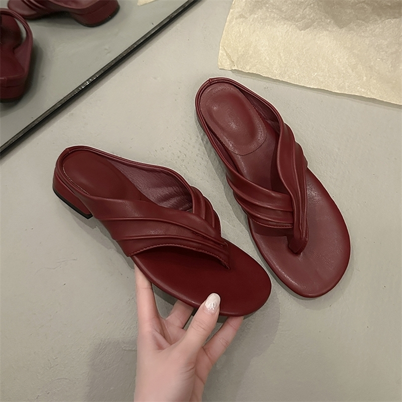 Sandali da donna estivi con punta tonda e punta aperta, comode infradito in PU, scarpe da passeggio casual all'aperto Zapatillas De Mujer 260623