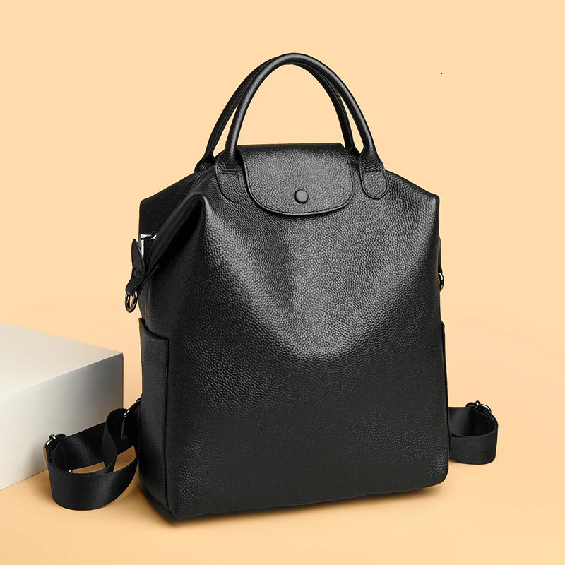 100 Genuine Cowhide Leather Women Backpack Large Capacity School Back Pack Female Casual Travel Bagpack Rucksacks for Girls Sac 260615