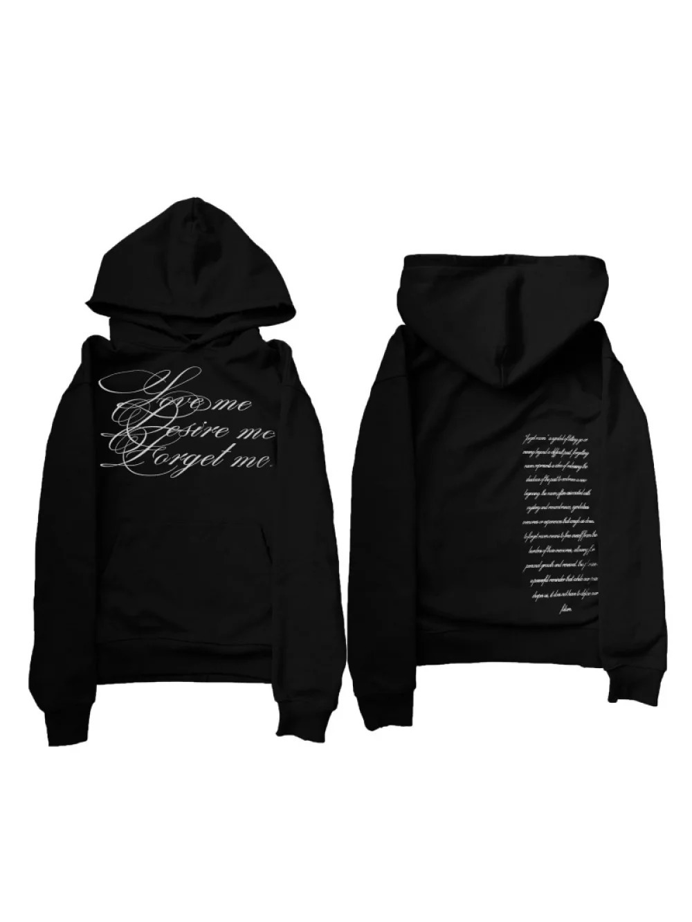 2026 Vintage Cursive Text Hoodie Black Oversized Pullover Retro Gothic Letter Print Sweatshirt Hip Hop Streetwear Couple Hoodies 260624