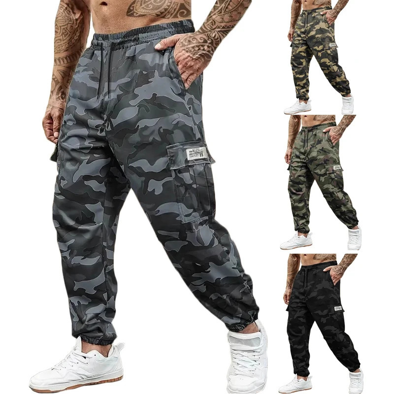 Mens Cargo Pants Multi-Pockets Camouflage Trousers Autumn Lightweight Casual Sweatpants Outdoor Work Hiking Legged Pants Male 260623
