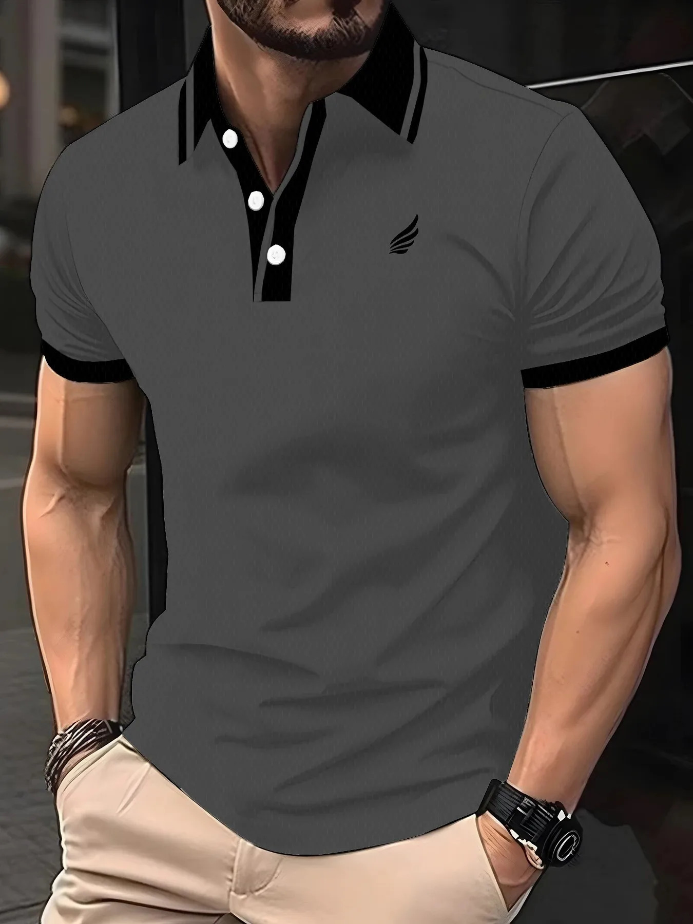 2026 Summer Mens Polo Shirt 3D Printed Pattern Breathable Lightweight Casual Fashionable Outdoor Mens Clothing 260623