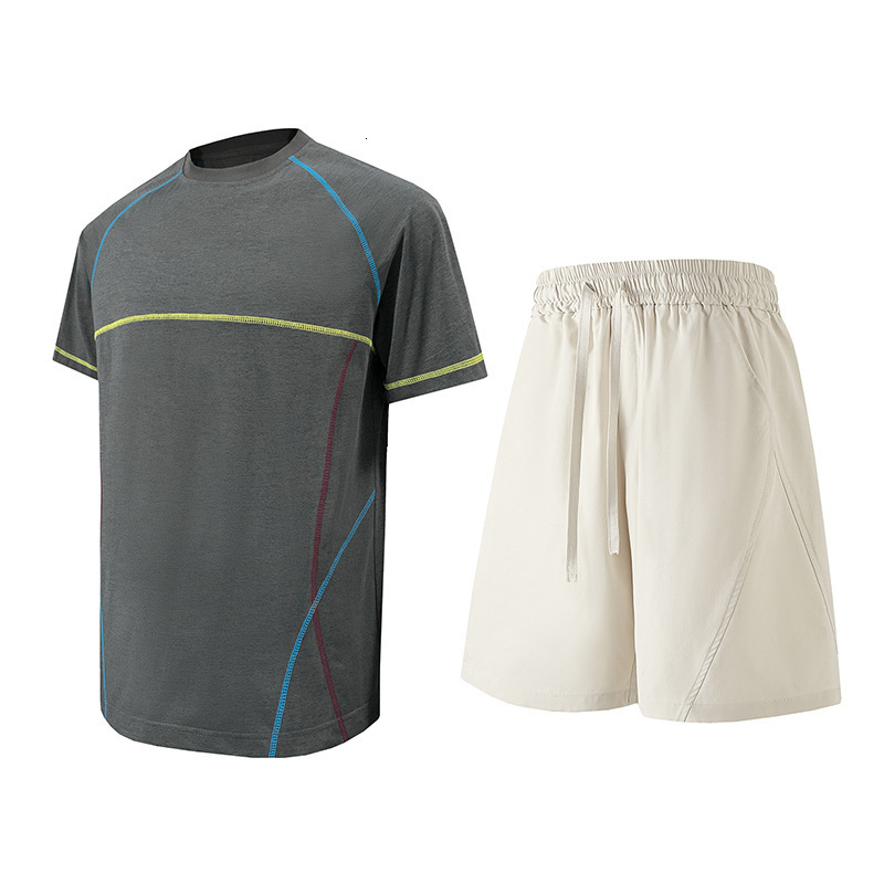 Sportswear T Shirt Shorts Plus-Size Men's Summer Trendy New Loose Casual Quick-Dry Shorts And Short-Sleeve T-Shirt Two-Piece Set