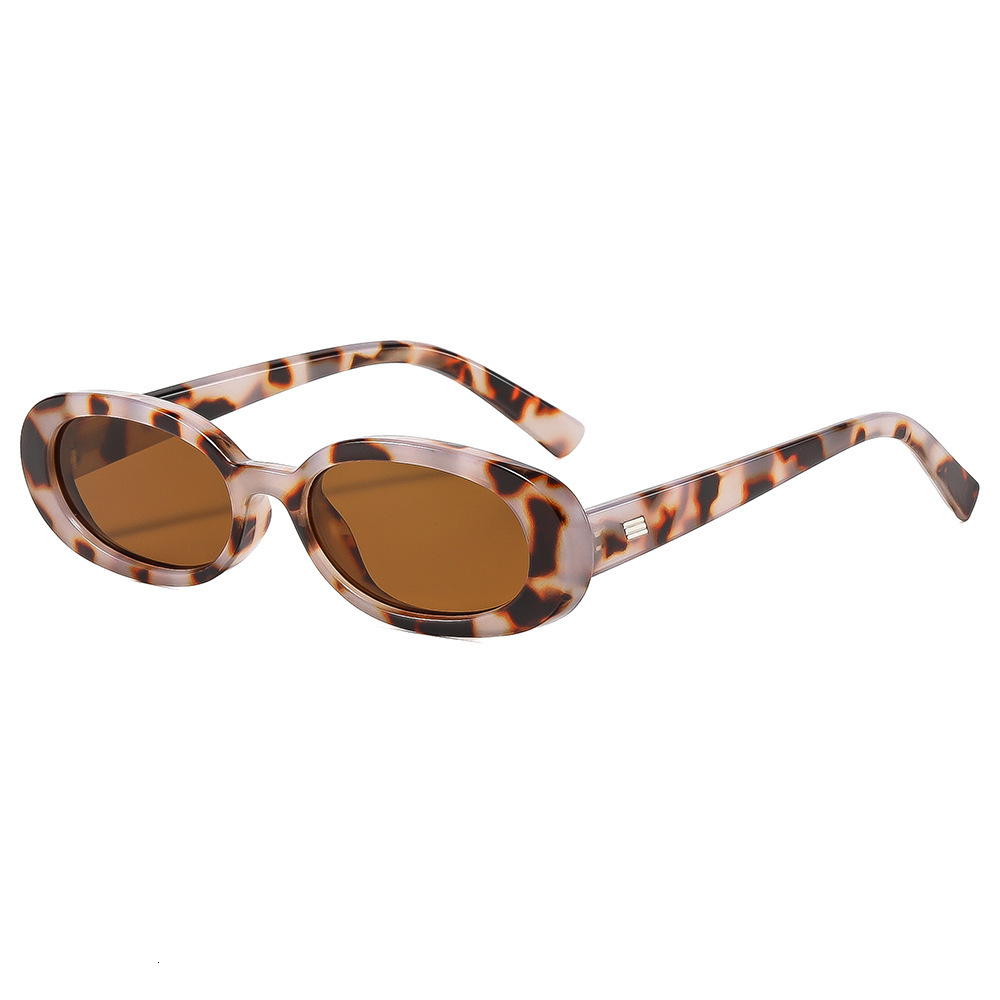 Fashion New small oval frame personalized glasses, trendy street style hip-hop sunglasses, driving sunshade sunglasses wholesale