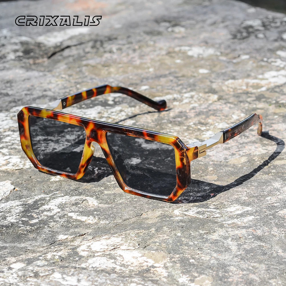 CRIXALIS Occhiali da sole poligonali retrò Moda Trendy Punk Occhiali da sole Uomo Vintage Gradient Square Ner Shades Donna UV400 260624