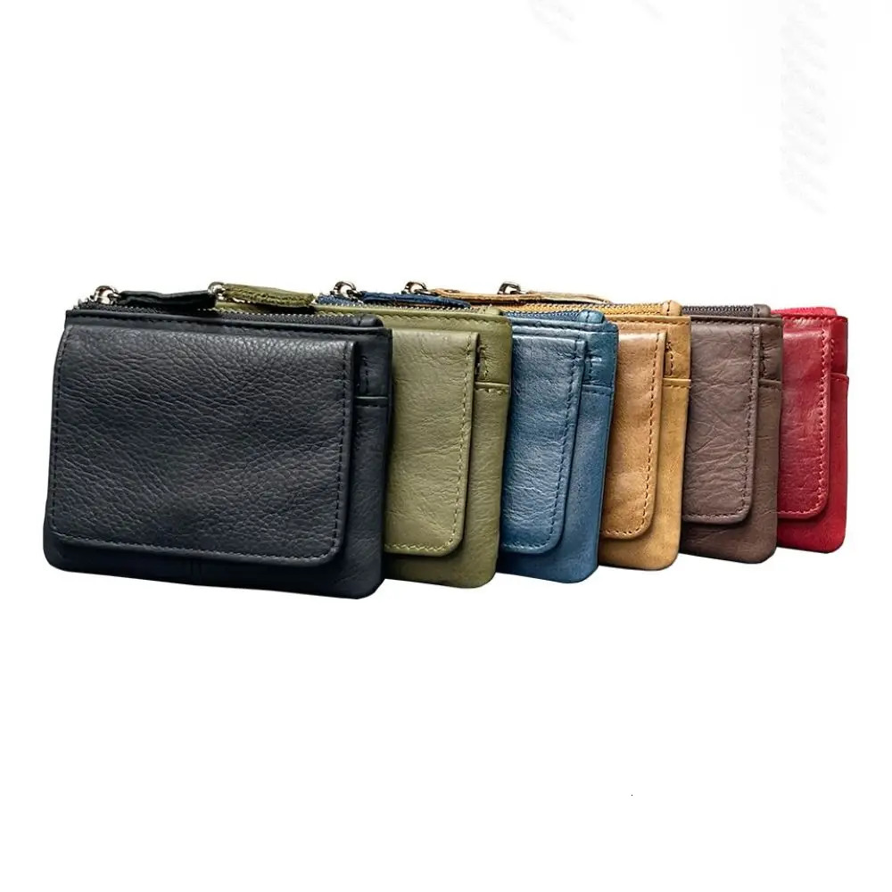 Retro RFID Wallet Small Mens Credit ID Card Holder Male Slim Leather with Coin Purse for Men Women 260624