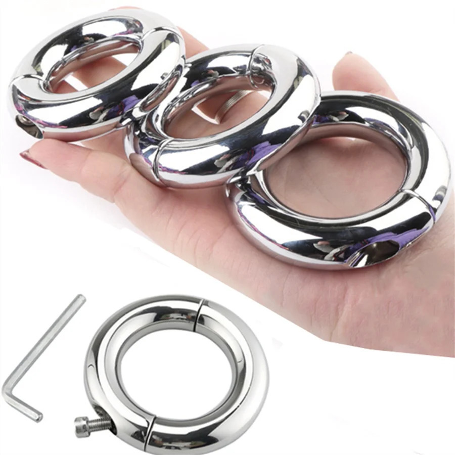 Sex Toys Male Scrotum Testis Restraint Heavy Cock Penis Rings Metal Chastity Device Ball Stretcher Sex Toys For Men Gay Delay 260624