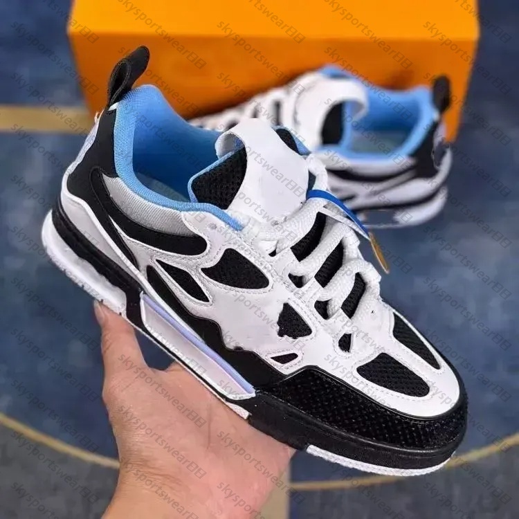 2026 New printing skate sneakers shoes luxury brand men casual shoes grey orange red training shoe trainer wild low-top skate platform classic luxur
