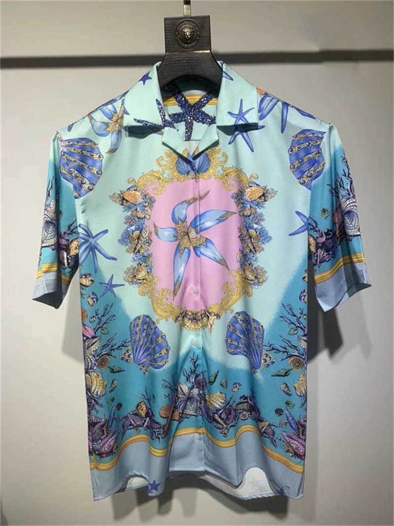 Designer Men Shirts Summer Shoort Slve Casual Shirts Fashion Loose Polos Beach Style Breathable Tshirts Ts Clothing M-3XL Q21 L26623