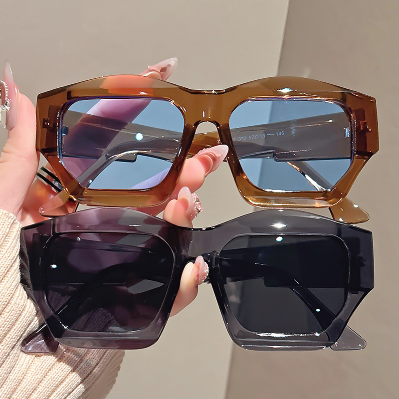 New European And American Steampunk Style Large Square Frame Men, High-End Outdoor Sun Protection Versatile Sunglasses For Women