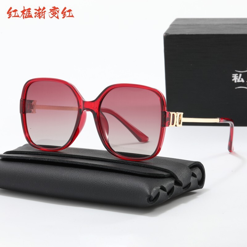 Luxury Premium Fashion Sunglasses 2026 New D-Brand Large Frame Polarized Women, UV Protection, Slimming Effect For Round Faces, Popular Internet Cel