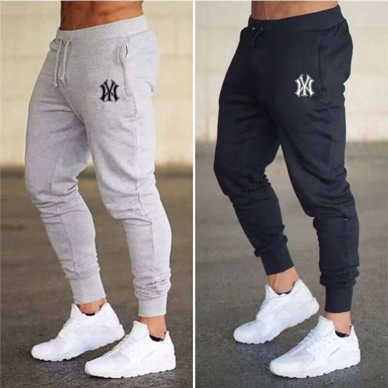 Men's summer casual new men's fitness and jogging suit, sports pants, Harajuku street wear, thin pants W260624