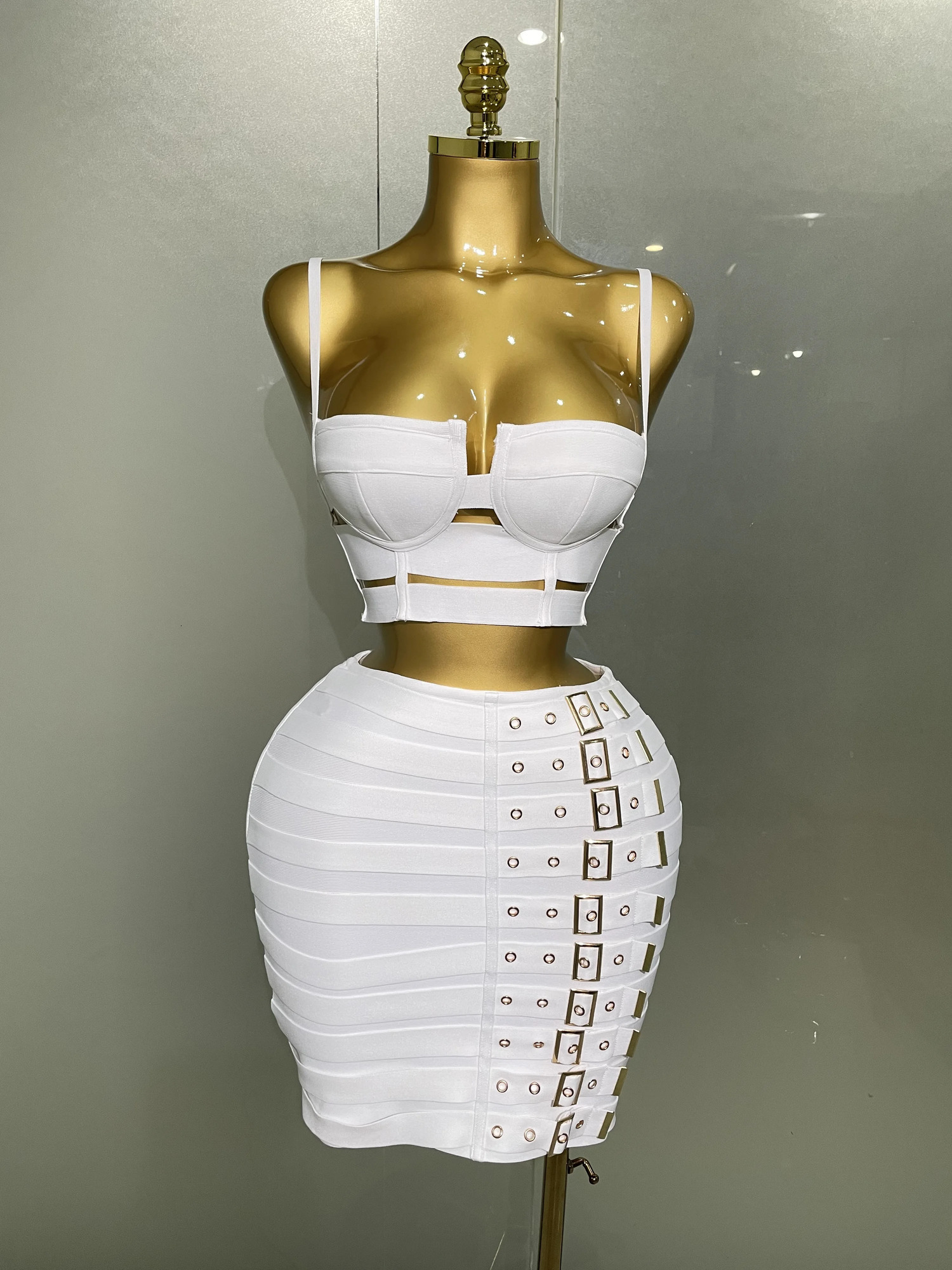 Arrival High Quality Women Sexy Bandage Tops Fashion Pencil Skirts Set Nightclub Party Celebrate Womens 260623