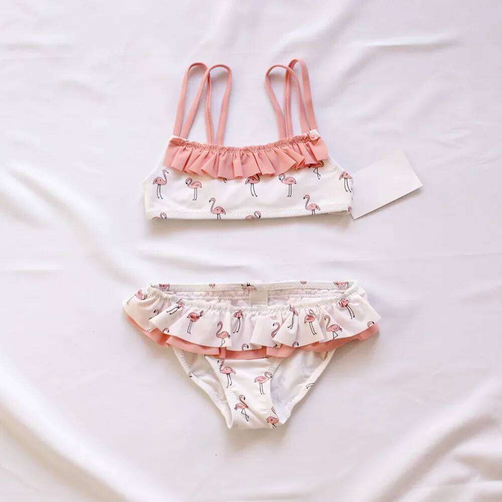 2-10Years Swimwear For Bbay Girls Two Pieces Swimsuits Bikini Set Kids Bathing Suits Beach Biquini Girl Swimming Wear W260624