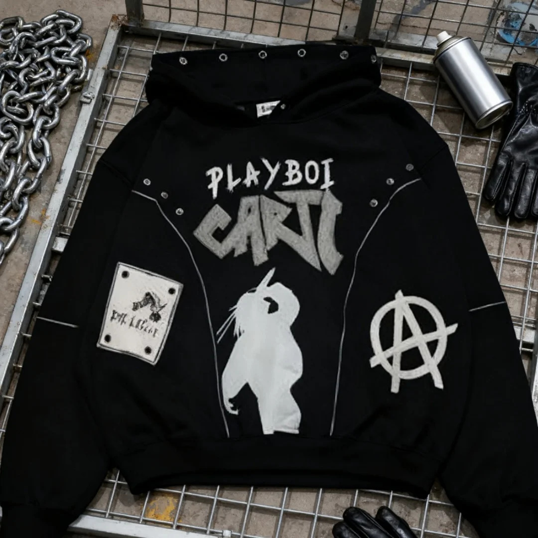 Mens Y2K Oversized Zipper Hoodie Harajuku Style Summer Retro Street Goth Punk Hip-Hop Rock American Classic Unisex Sweats 260624