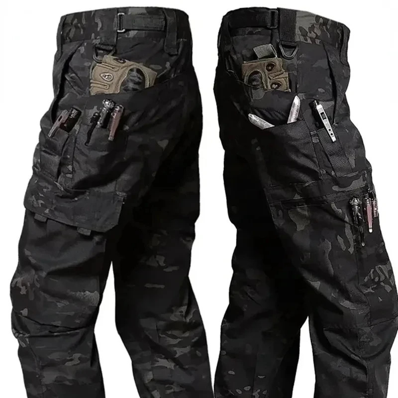 Tactical Work Pants Men Outdoor Cargo Trousers Multi-pocket Waterproof Pant Autumn Spring Outdoor Workwear Hiking Trousers 260623