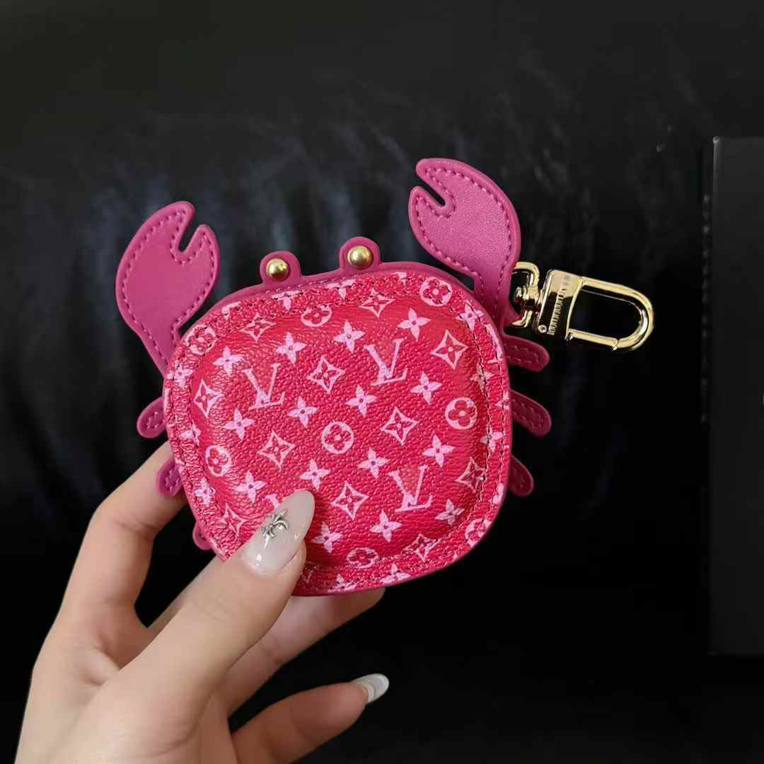 New Rose Red Designer Keychain Bag Hanging Decoration Crab Earphone Cover High Quality 11 Colors Gift Preferred