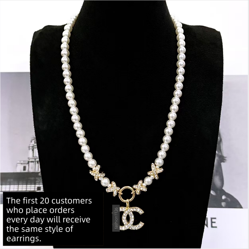 Luxury Long Pearl Chain Necklace for Women Elegant Multi-Strand Faux Pearl Statement Necklace with Gold Tone Charms, Perfect for Party, Wedding, and