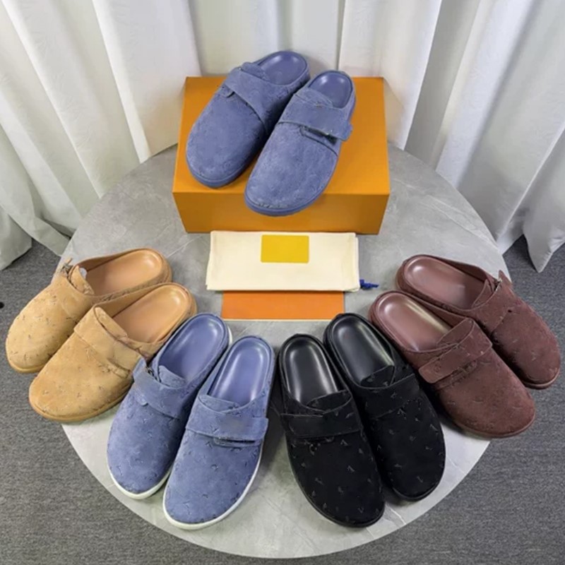 Designer Sandals mens clogs slides slippers platform sandal leather suede Luxury sliders womens Summer flat beach shoes