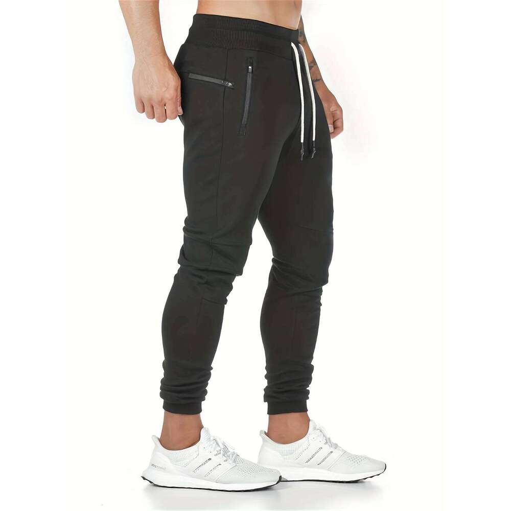 2026 Plus Size Men Gym Jogger Breathable Hiking Jogging Runing Stretch Exercise Running Sweatpants Zipper Pocket Pants W260624