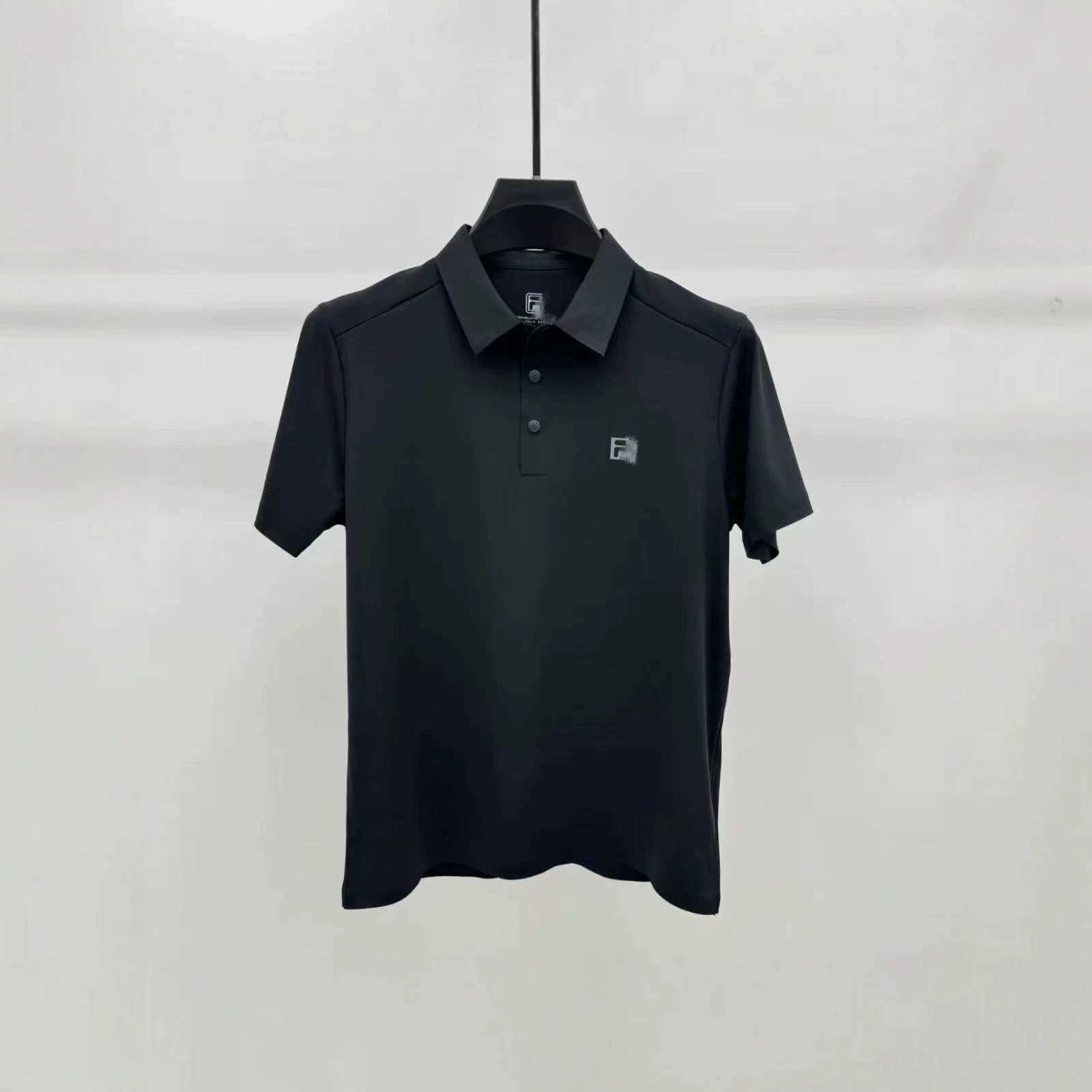 Feijia Camiseta de manga corta transpirable con cuello POLO para hombre, informal, deportiva, de secado rápido, con logotipo de silicona 3D, verano,
