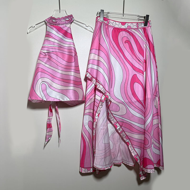 Women Swirl Print Dress Sexy Halter Sleeveless Backless Dress Beach Vacation Long Dress for Women