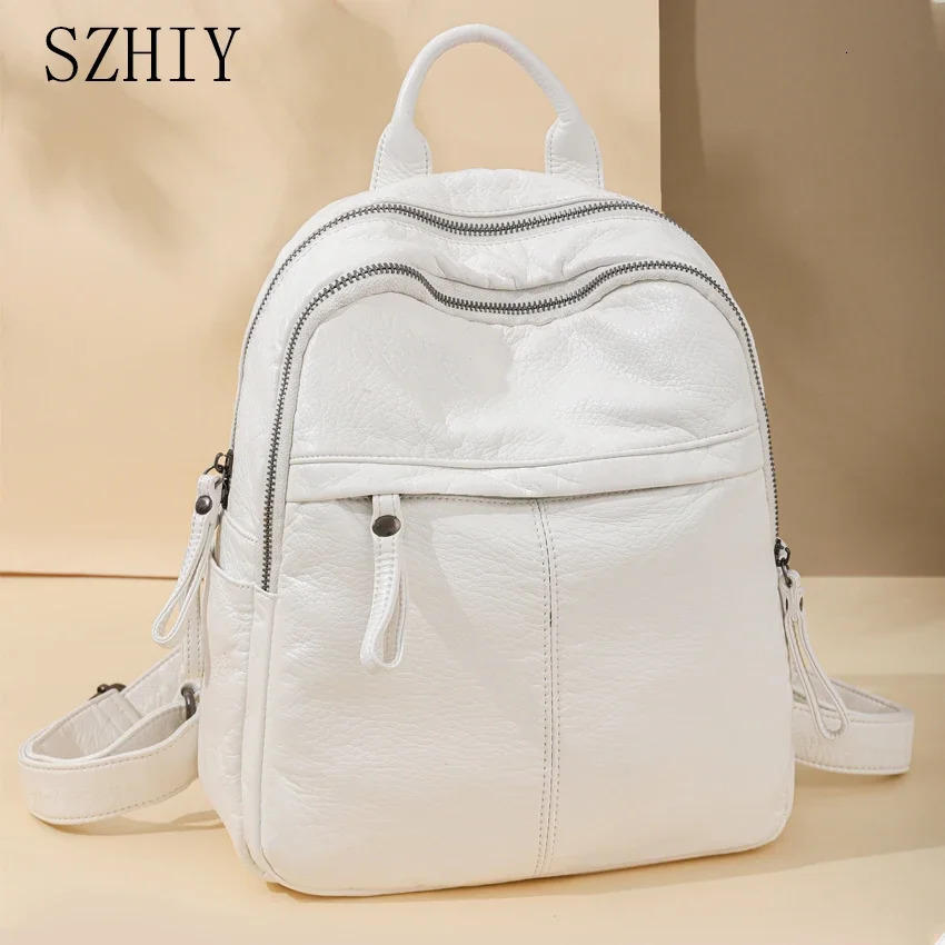 Large Capacity Washed Leather Backpack Women Shoulder Bag Waterproof and Soft Travel Backpack Mother Big PU Mochilas Feminina 260624