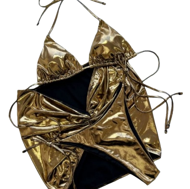 women beach golden two-piece swimsuit designers swimwear bikini womens swimwear bathing suit sexy summer womans channel bikinis Swimsuit set