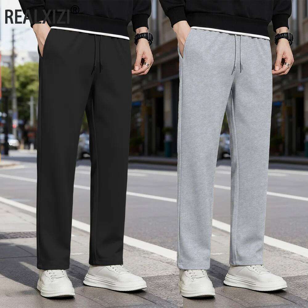 Pantaloni sportivi con coulisse in vita elastica da uomo da uomo pantaloni lunghi da jogging dritti sportivi casual larghi abbigliamento W260624