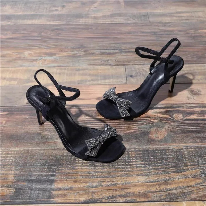 Womens Summer Sandals Ladies Elegant Black Casual Barefoot Outdoor Wedge High Heeled Open Toe Shoes For Women Trend 260624