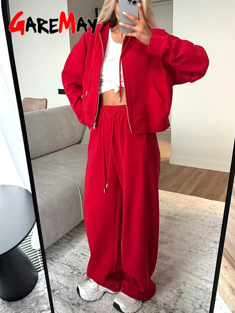 Fashion Womens Summer Tracksuit with A Zipper Pants Cotton Pink Two Piece Set Women Classic Red for Hood 260623