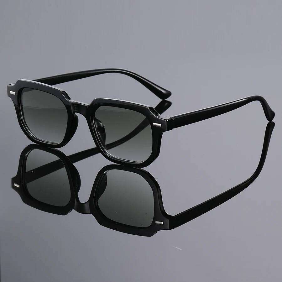 1Pc Men's Fashion Glasses New Trendy Square Frame Retro Rivet Y2K Music Festival Cool Street Style Decoration Suitable for Daily 26Y0624