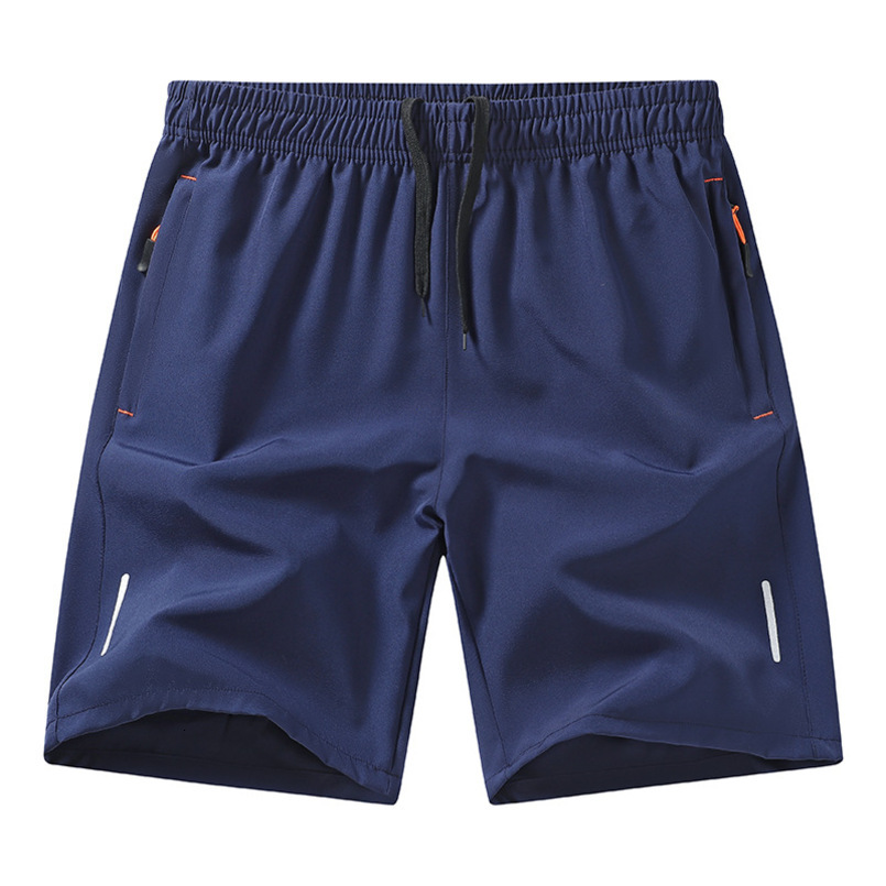 Cross-border summer ice silk sports breathable running fitness shorts, quick-dry, loose-fitting, plus-size air-conditioned beach shorts