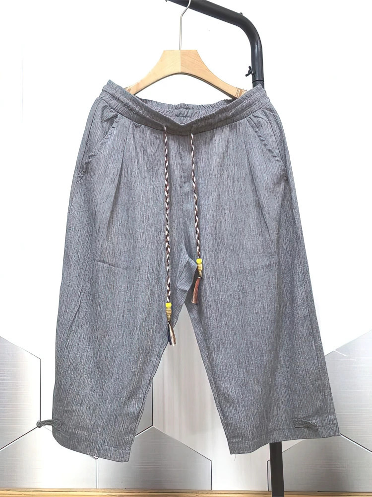 Summer Beach Cotton Linen Shorts Men Baggy Wide leg Casual s Pants Male Sport Running 2025 Trousers 260617