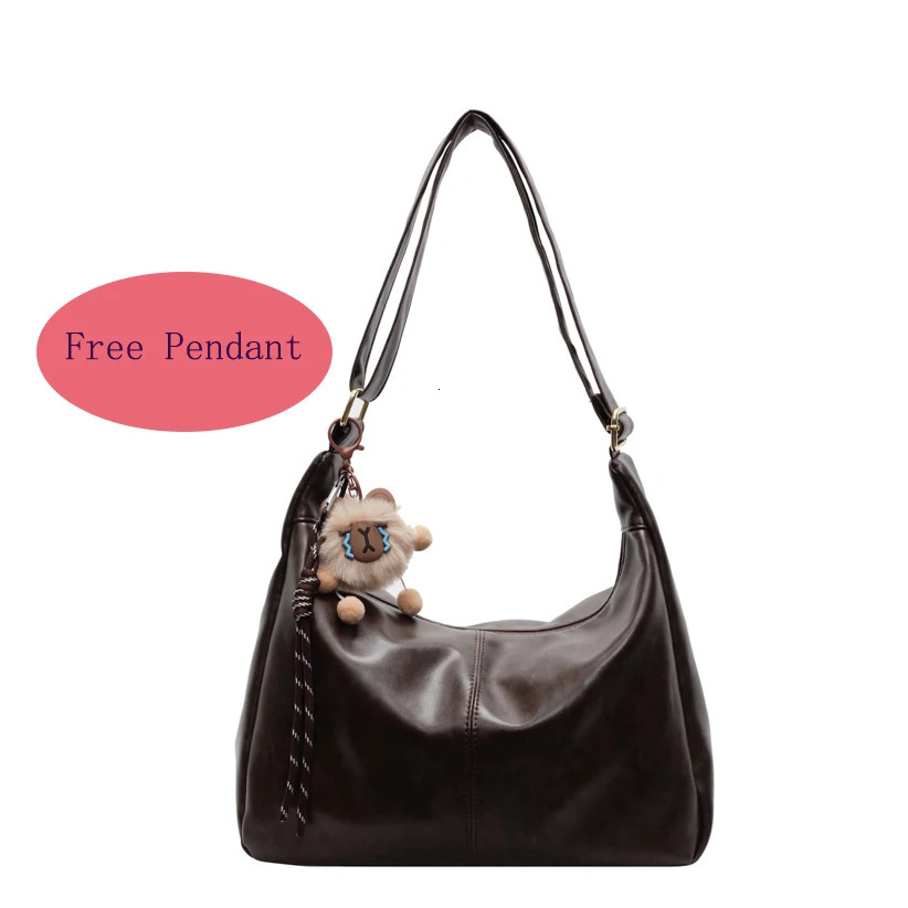 Free Pandent Fashion Womens Crescent bag High Quality PU Leather Shoulder Bag Waterproof Crossbody Bag Casual Tote Bag 260624