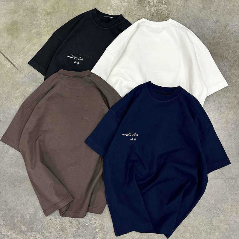 T-shirts Mens Minimst Cursive Signature Slogan Printed Short-slved T-shirt For Men And Women High Strt Tops T260116 L26623