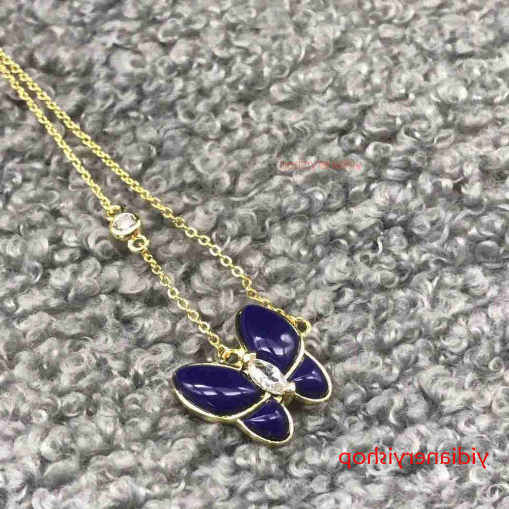 Vannes Designer Cleef Necklace Clover Necklace Pink Butterfly Necklace Deep Blue Mother-of-Pearl Turquoise Pendant Elegant D260624