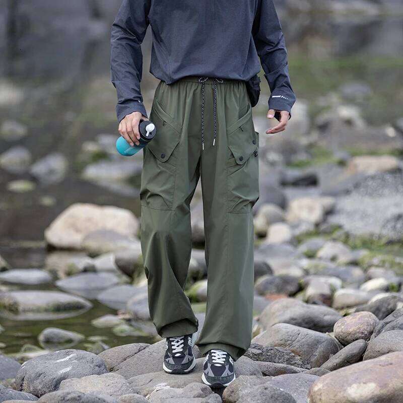 CHRLCK Men's Waterproof Hiking Green Fashion Cargo Autumn Outdoor Trousers Fishing Camping Pants Women W260624