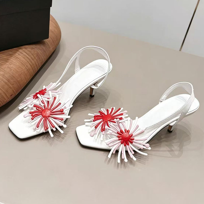 26vs Counter Womens High Heels Designer Flower Fashion New Breathable Sandals Classic Shining Summer Sheepskin Upper Leather outsole Top Quality