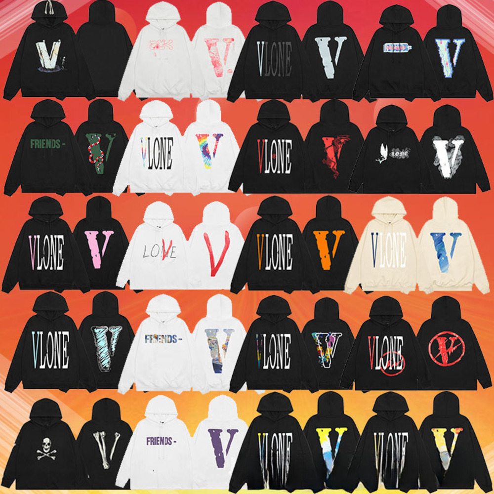 Vlonely Hoodie Men Designer Clothes Big V Tracksuit Fashion Hip Hop Street Cotton Vlon Pullover FOG Mosaic FRIENDS Element Style American Big V Seri