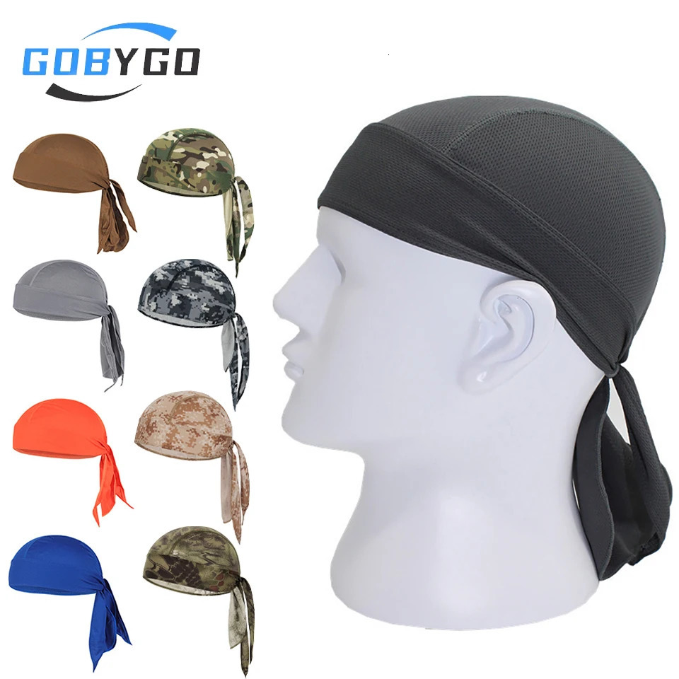 GOBYGO 1Pcs Summer Cycling Cap Breathable Quick Dry UV Protection Neck Cover Thin Running Sports Headband Bike Pirate Hat Unisex 260623