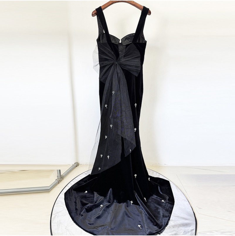 (1958) New Heavy Industry Beaded Gold Velvet Suspender Dress-image-1111923564