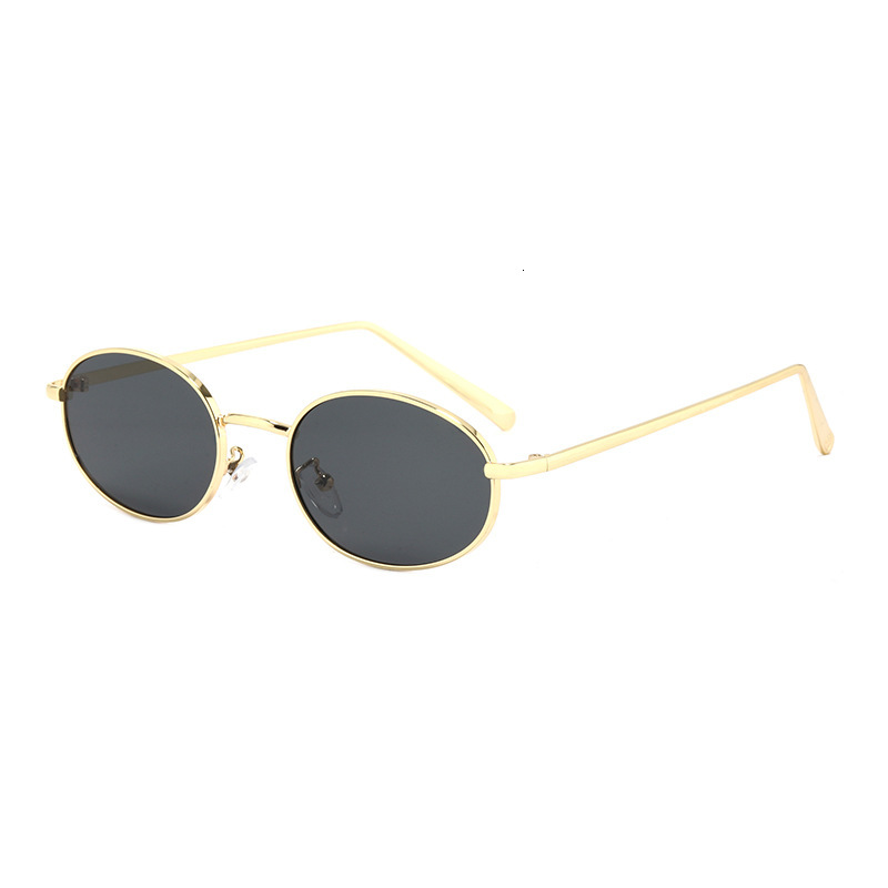 Fashion women's cat-eye sunglasses, high-end 2026 new model, metal oval retro sun glasses, UV protection