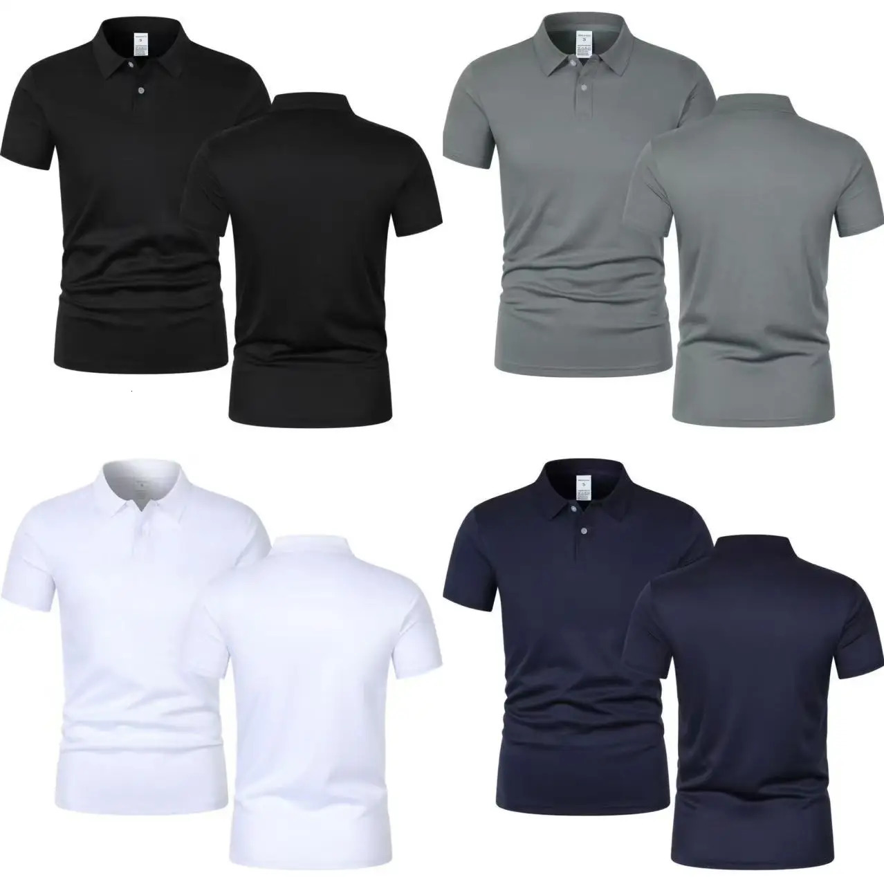 Solid color polo shirt ultra-light mens quick-drying breathable sweat-wicking shirt suitable for fitness gym and running 260624