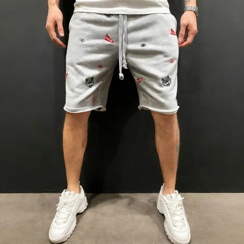 2026 Spring Summer Mens Cotton loose Shorts Streetwear Bodybuilding Embroidered casual Short pants Jogger sports men Shorts 260623