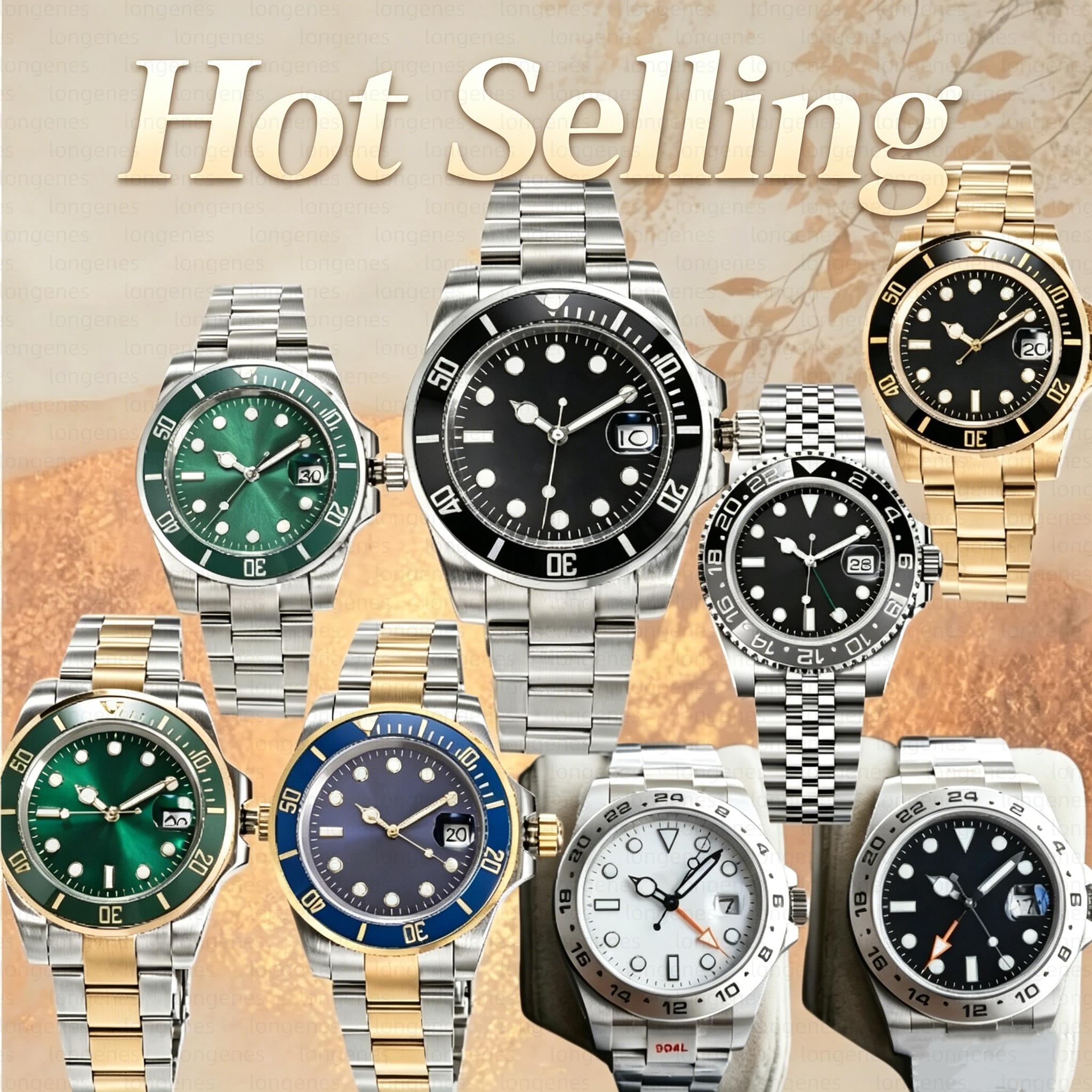 luxury watch mens mechanical movement watches business stainless steel bracelet 41mm montre de luxe with box