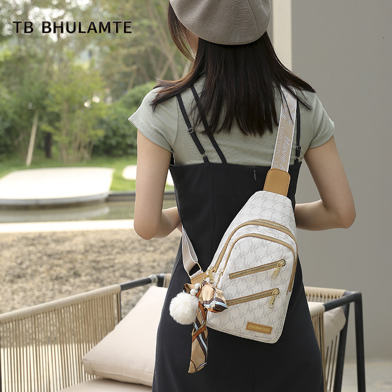 2026 New Women's Casual Versatile Ladies' Chest Korean Style Soft Leather Small Backpack Fashion Single Shoulder Crossbody Bag TB BHULAMTE