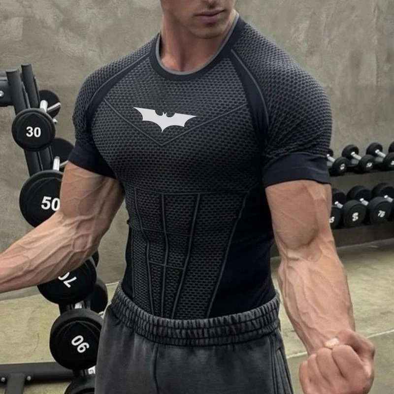 2026 Mens Compression Quick Dry Skinny Fit Short Sleeve Athletic T-Shirt for Gym Workout Fitness Running Sport Bodybuilding 260624